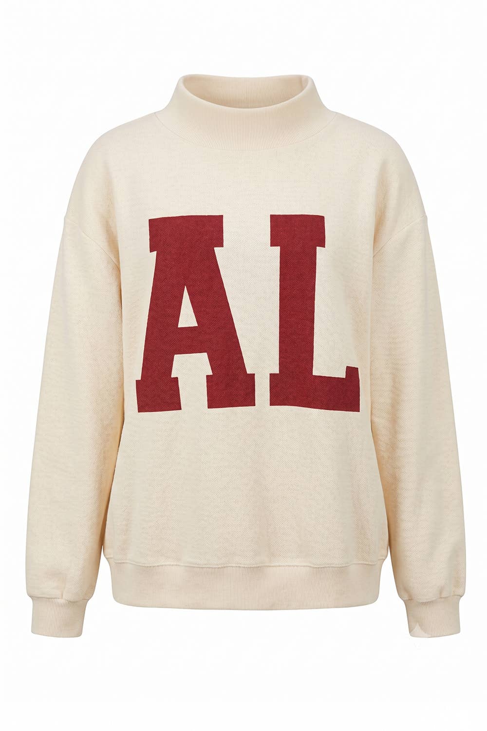 'ALABAMA & AL' Floral Mock Neck Sweatshirt