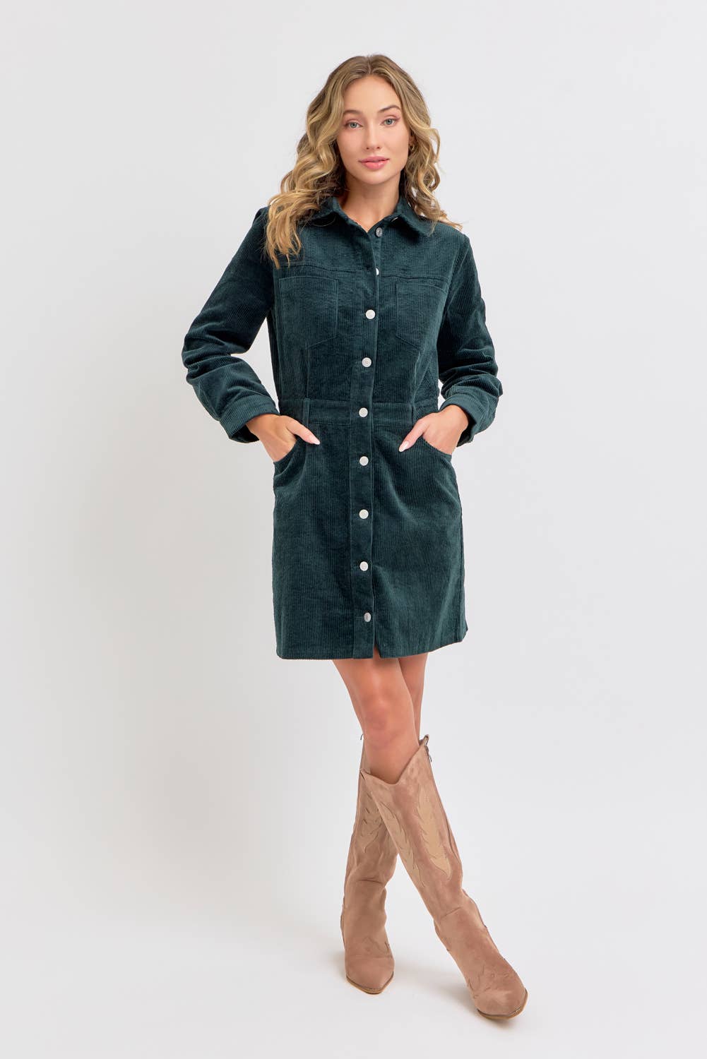 EVERYDAY CASUAL CORDUROY MINI DRESS