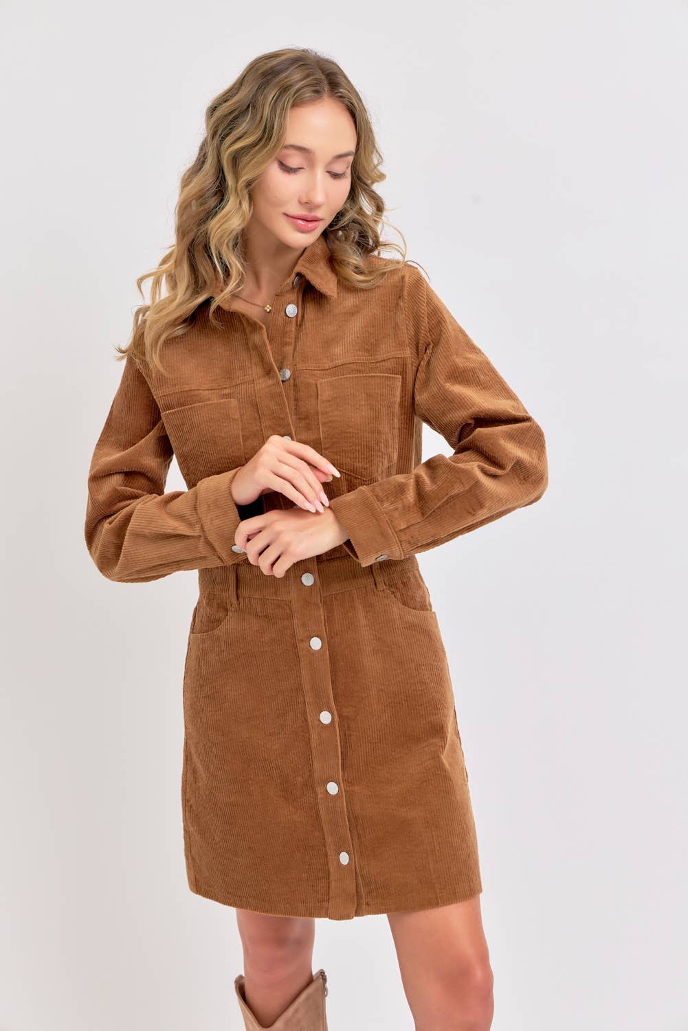 EVERYDAY CASUAL CORDUROY MINI DRESS