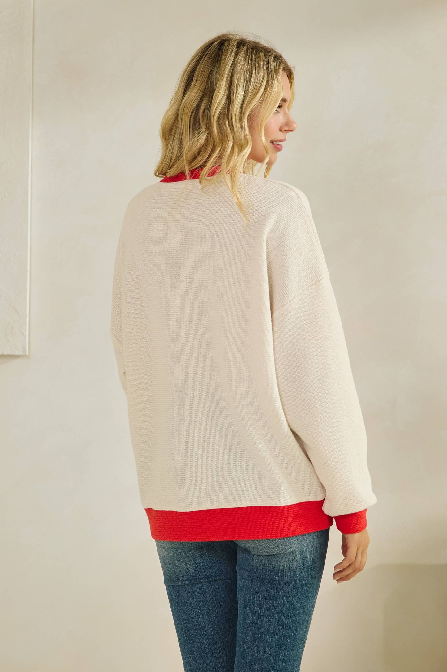 T-42169-CLOUDY KNIT MERRY RINGER SWEATSHIRT