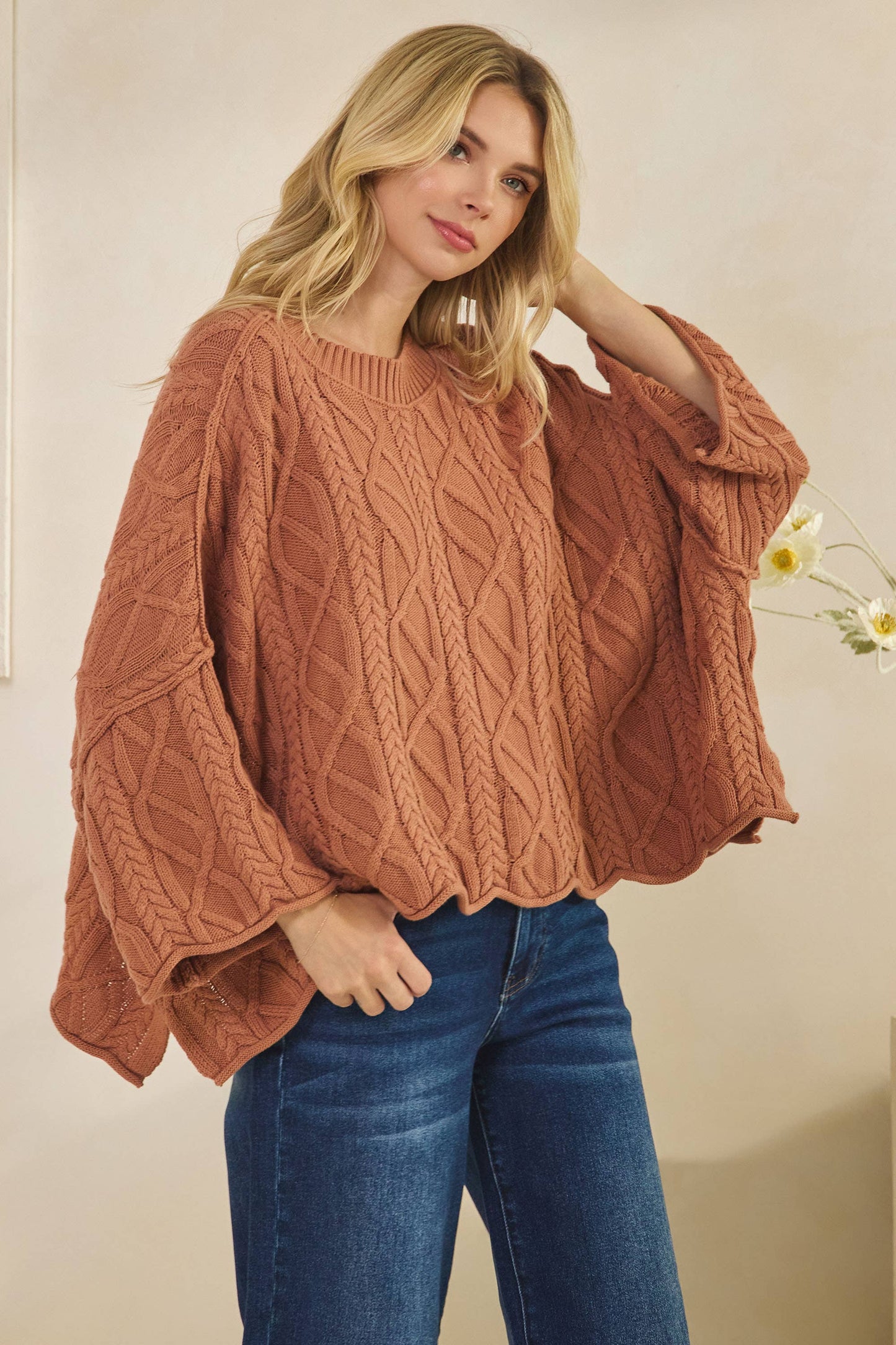 IT-10101-knitted sailors knot round neck l/s sweater