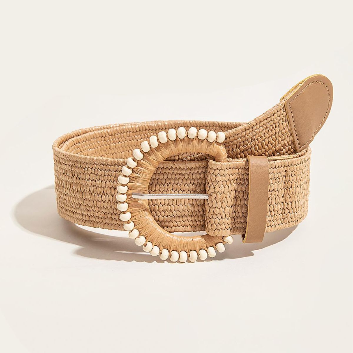 Bead Buckle Woven Belt