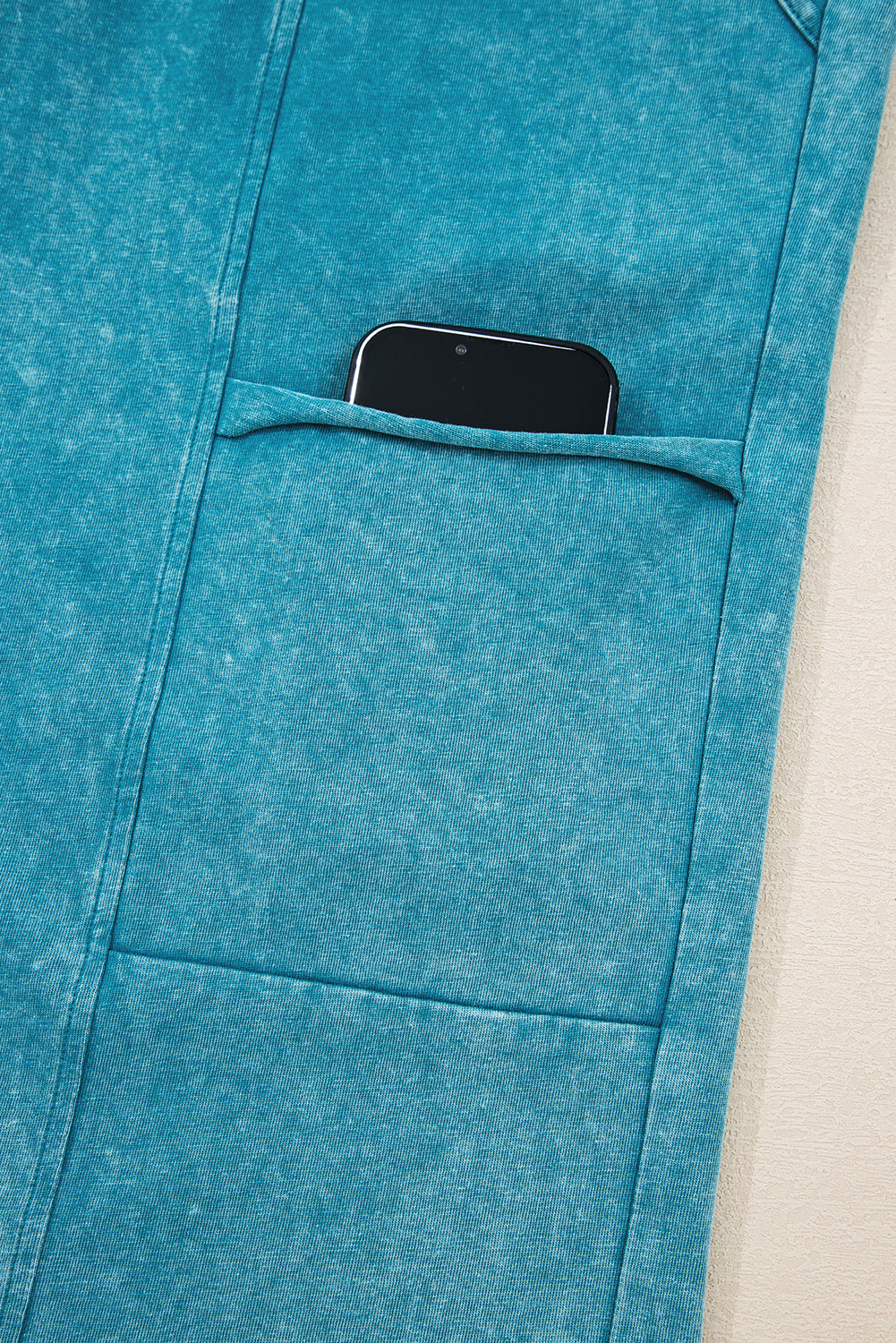 Lapis Mineral Wash Knot High Waist Raw Hem Pants