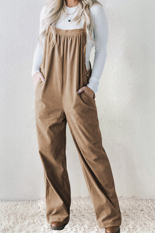 Square Neck Wide Strap Overalls