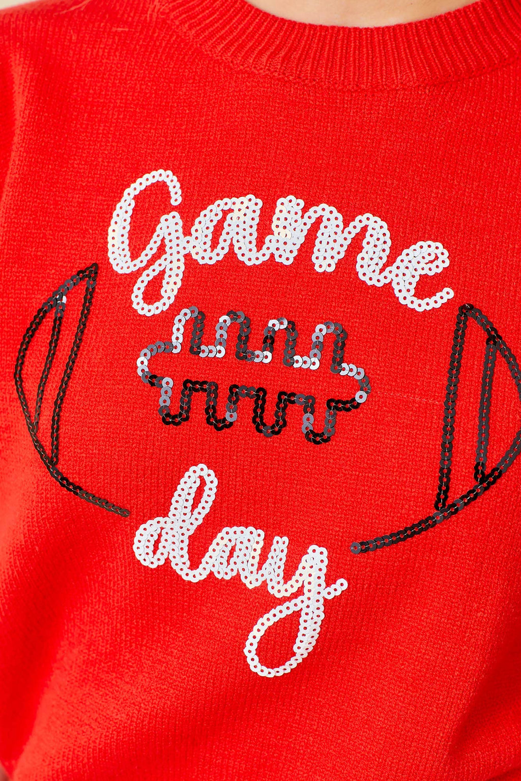 Game Day Puff Sleeve Sweater Top