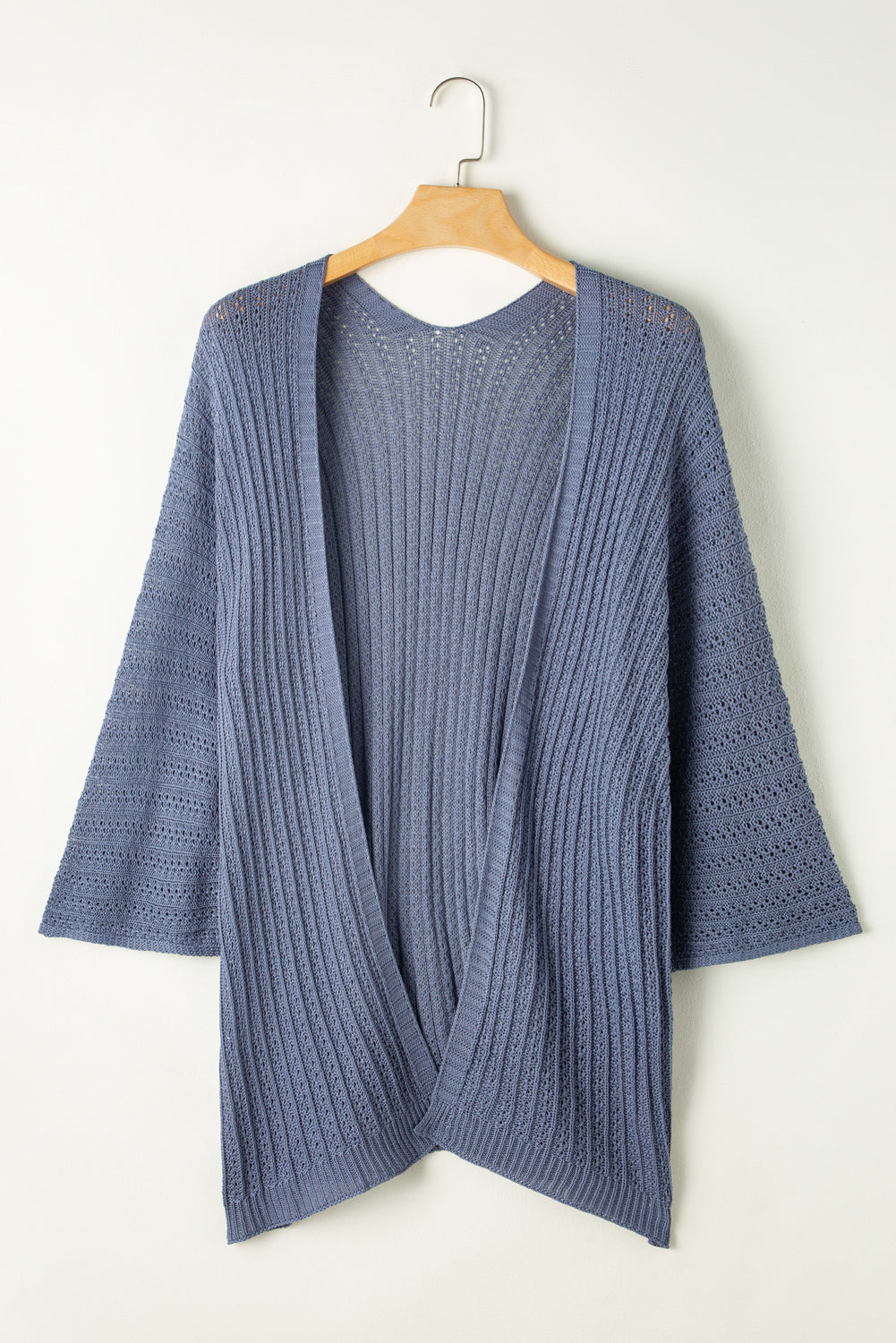 Rose Hollow-out Knit Kimono Lightweight Cardigan