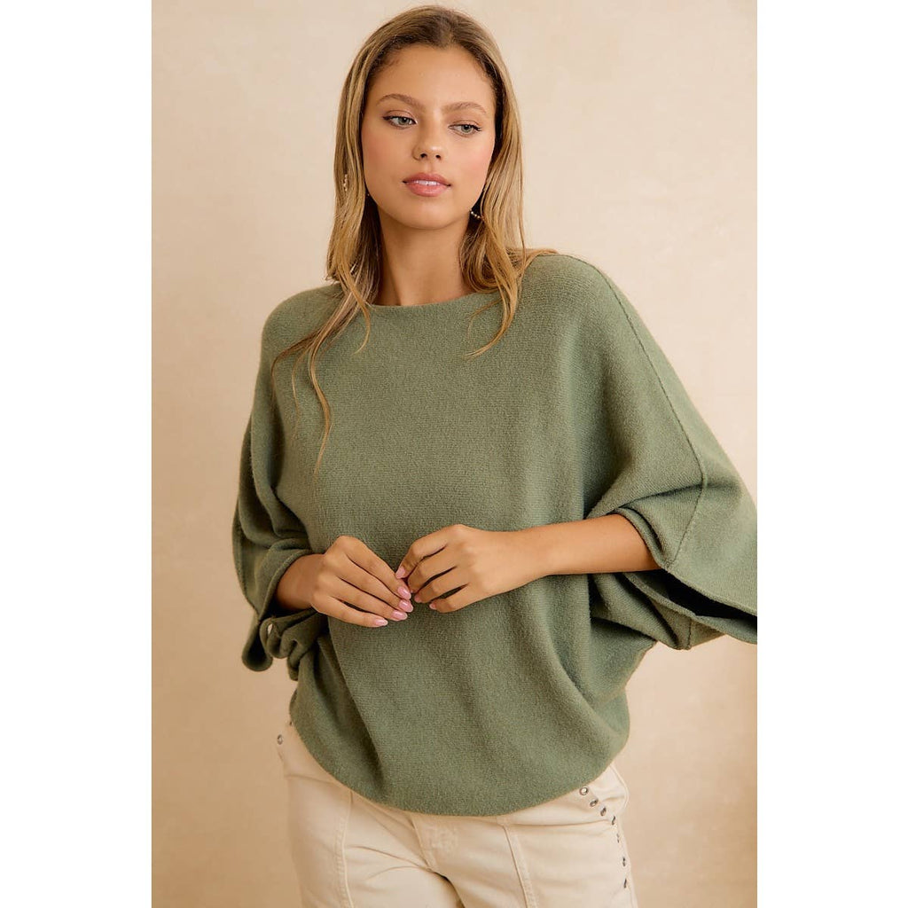 DOLMAN SLEEVES SOFT KNIT TOP