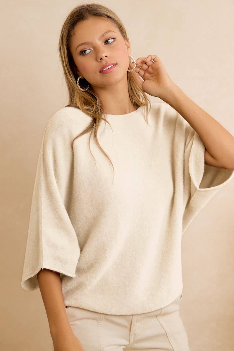 DOLMAN SLEEVES SOFT KNIT TOP