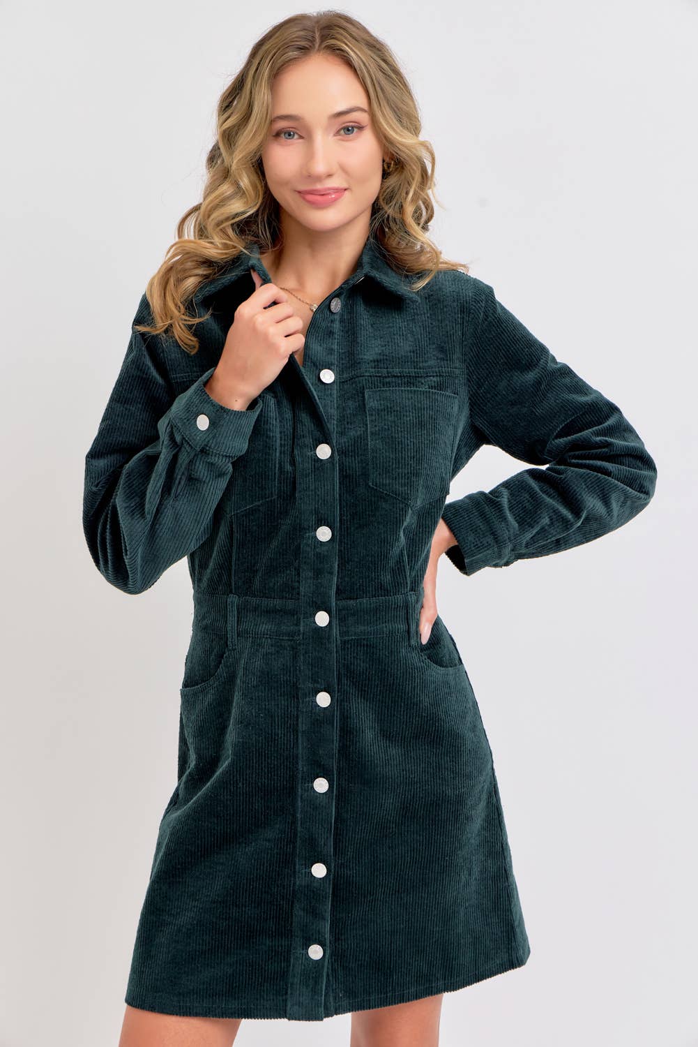 EVERYDAY CASUAL CORDUROY MINI DRESS