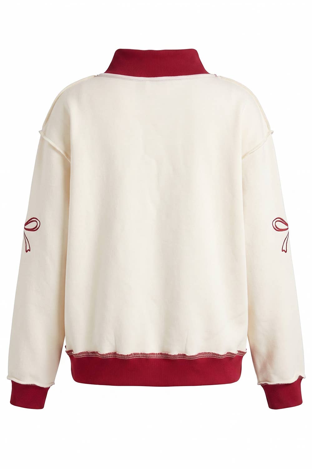 IT2594E-MERRYEVERYTHING | Ribbon Mock-Neck Sweatshirt