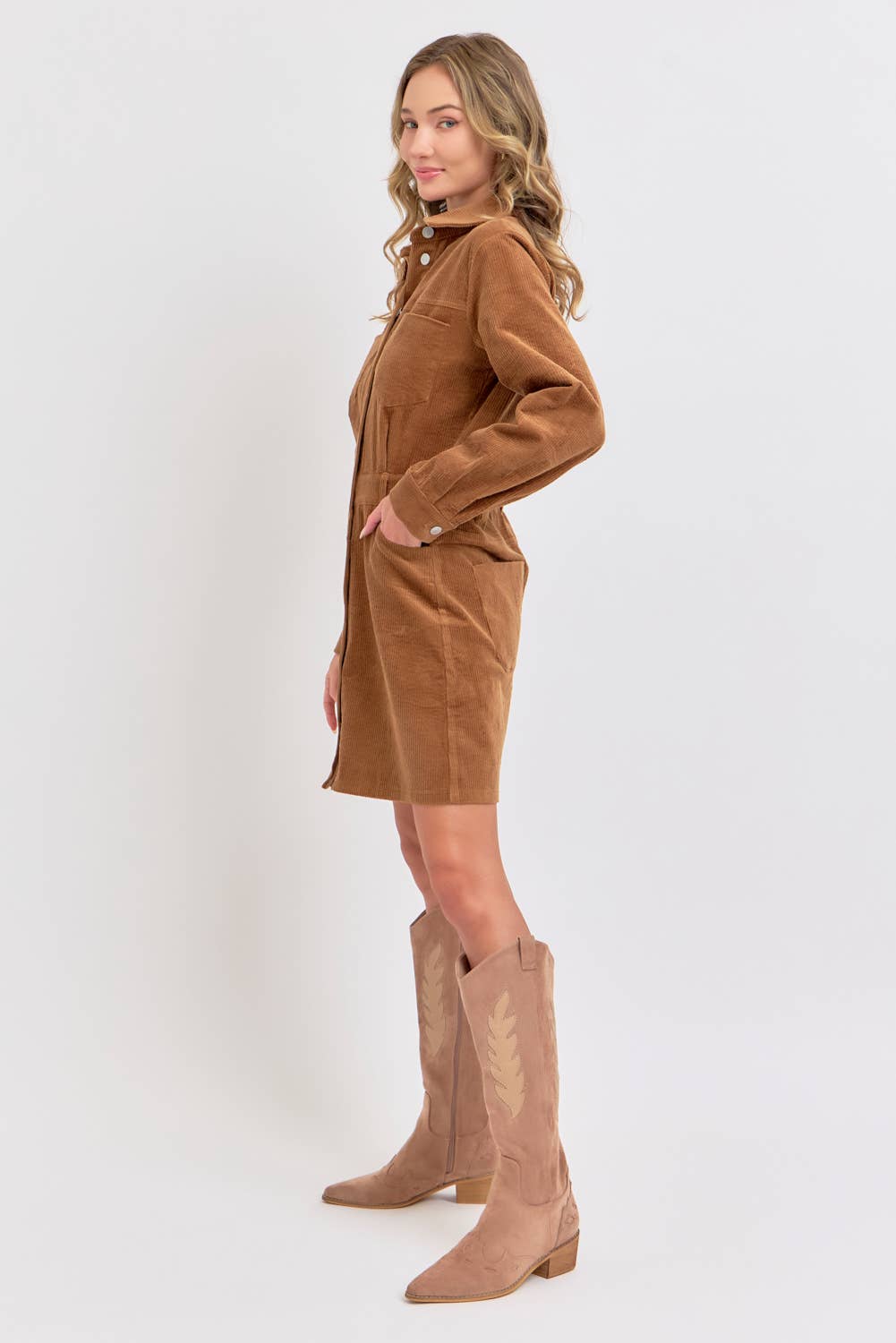 EVERYDAY CASUAL CORDUROY MINI DRESS