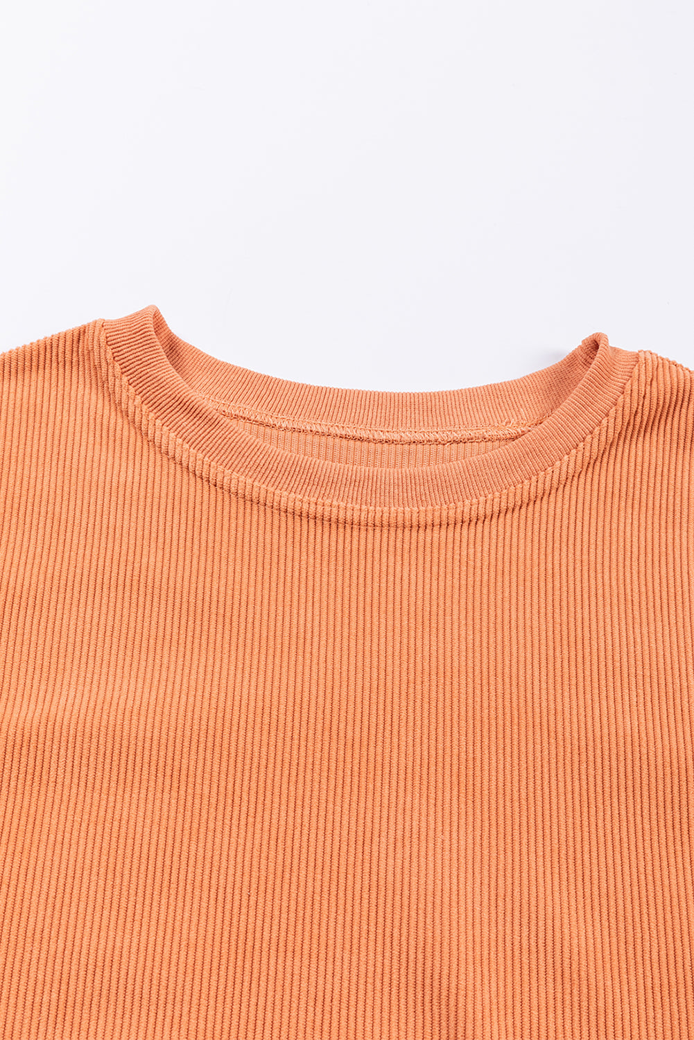 Light Grey Ribbed Corded Oversized Sweatshirt