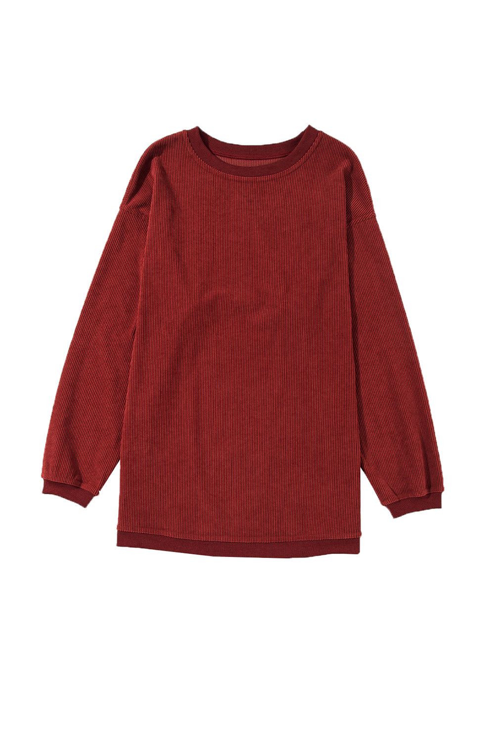 Light Grey Ribbed Corded Oversized Sweatshirt