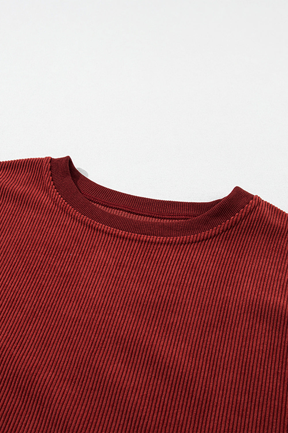 Light Grey Ribbed Corded Oversized Sweatshirt