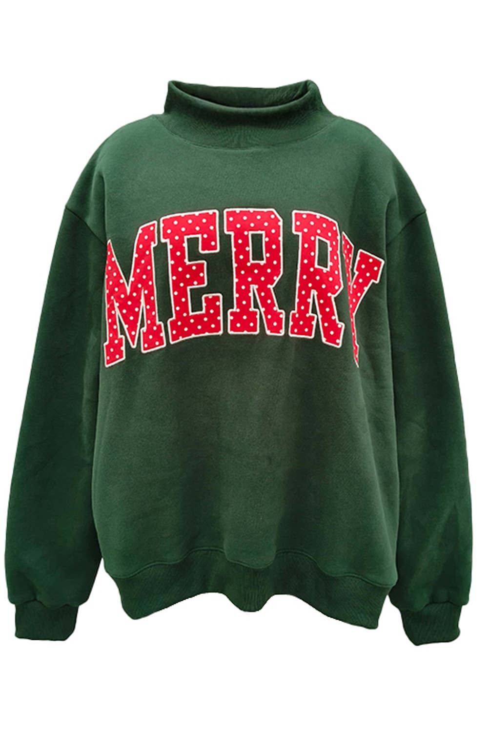IT2594E-MERRY5 | 'MERRY' Polka-Dot Mock-Neck Sweatshirt