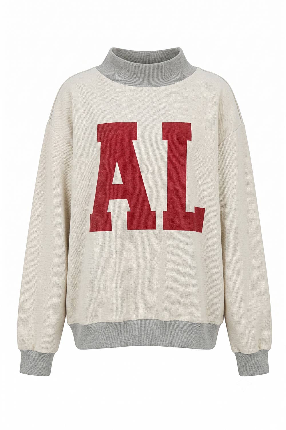 'ALABAMA & AL' Floral Mock Neck Sweatshirt