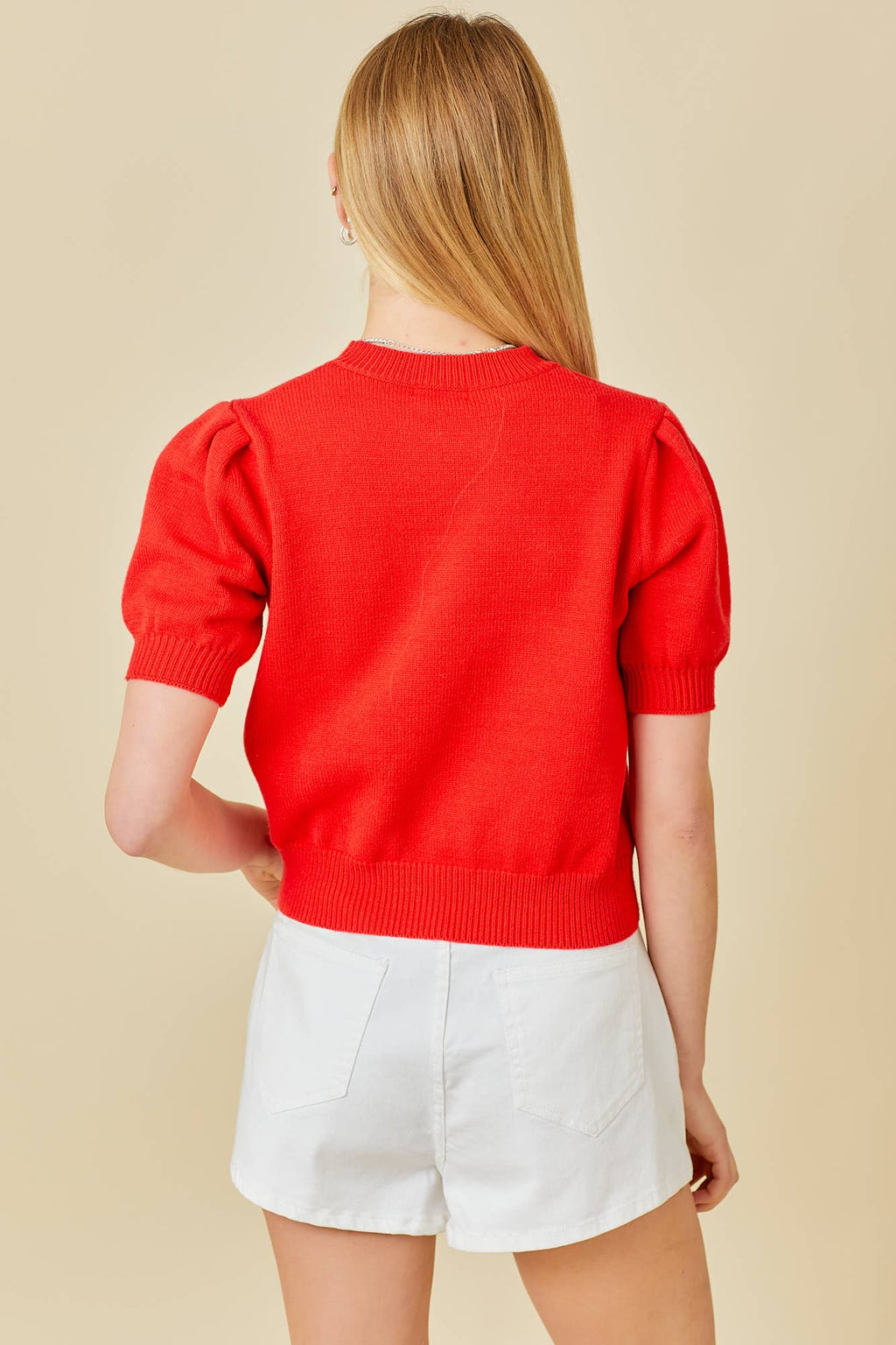Game Day Puff Sleeve Sweater Top
