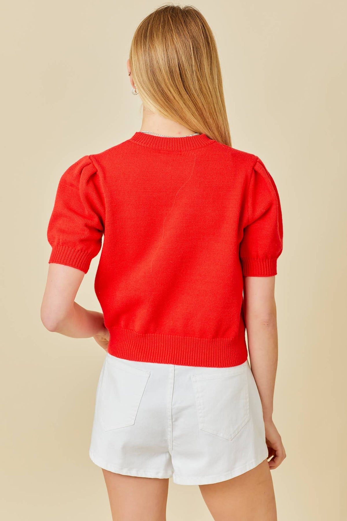 Game Day Puff Sleeve Sweater Top