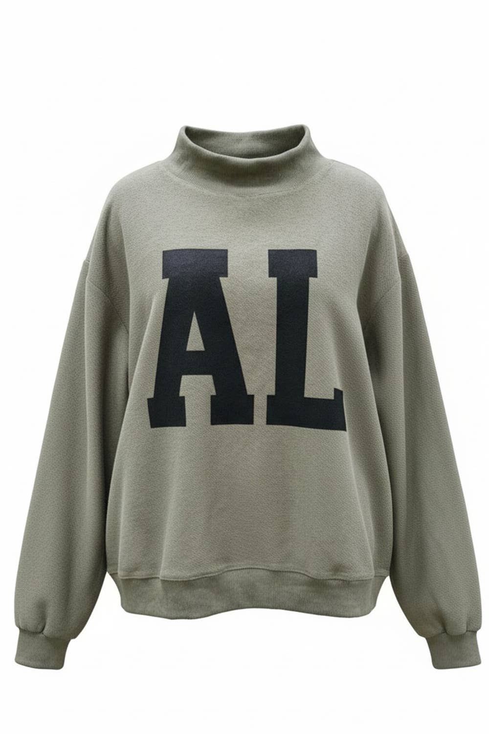 'ALABAMA & AL' Floral Mock Neck Sweatshirt