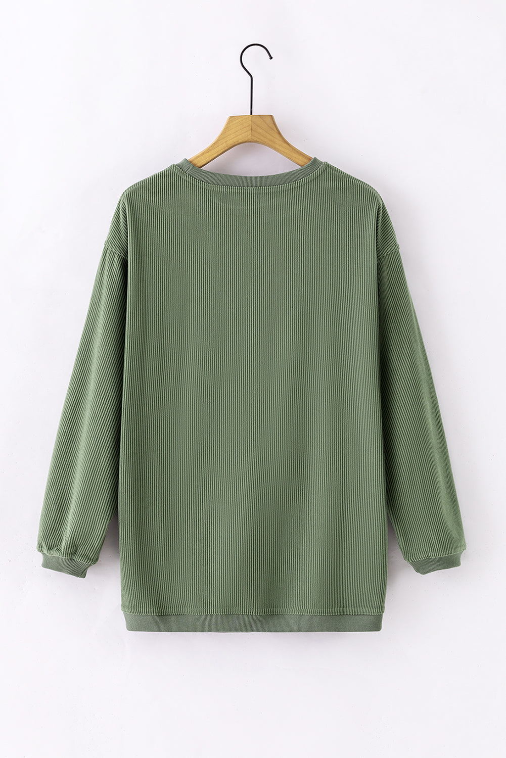 Light Grey Ribbed Corded Oversized Sweatshirt