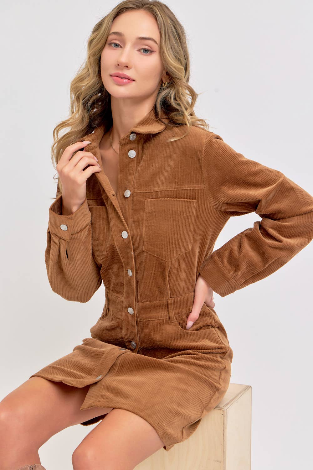 EVERYDAY CASUAL CORDUROY MINI DRESS