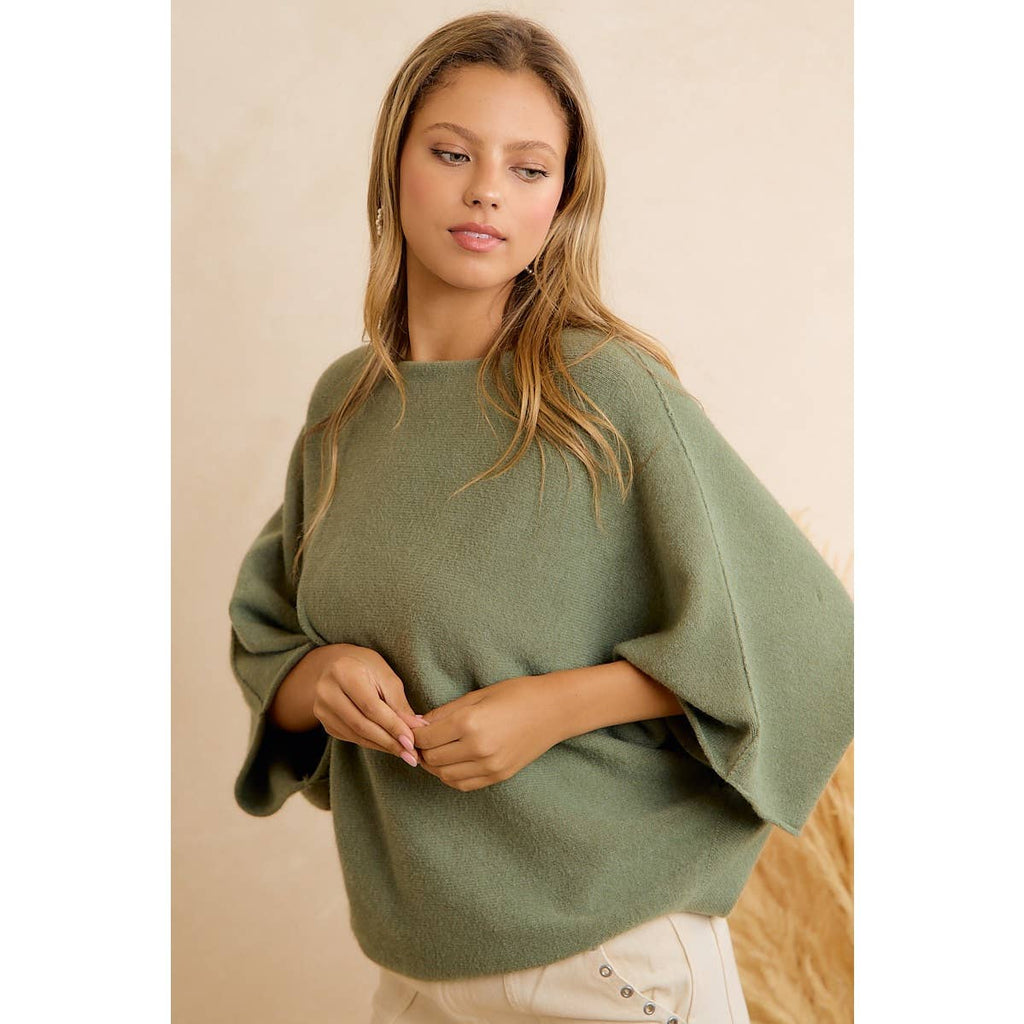 DOLMAN SLEEVES SOFT KNIT TOP