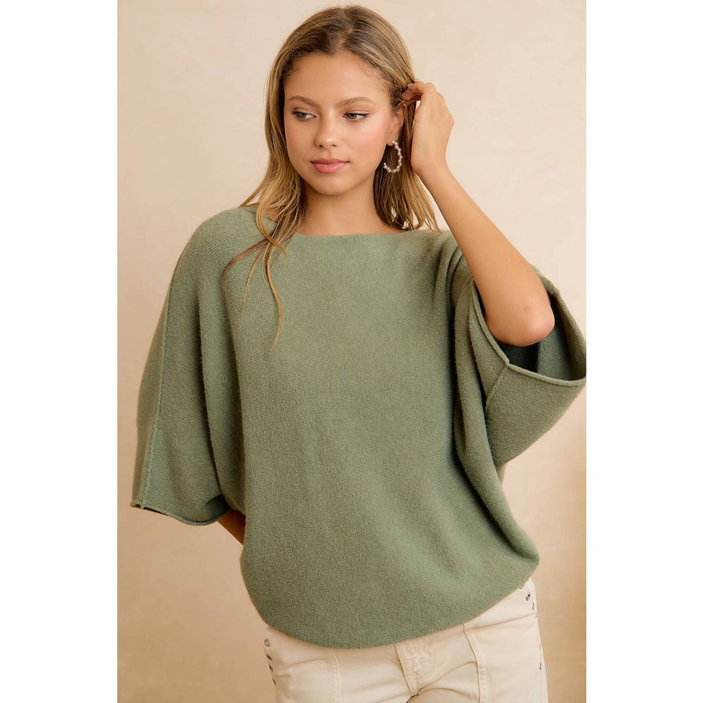 DOLMAN SLEEVES SOFT KNIT TOP