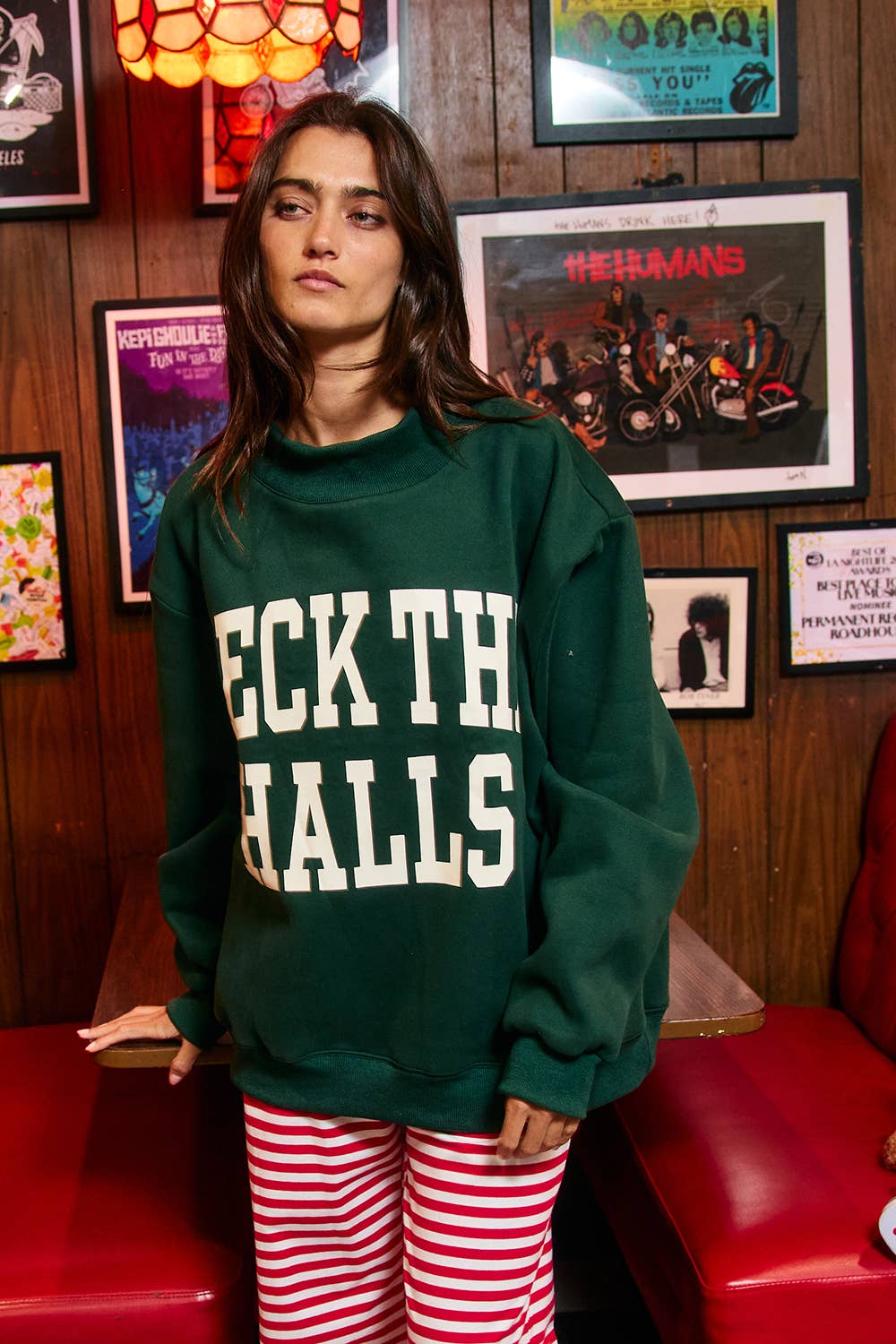 DECKTHEHALLS / Reversible Mock-Neck Sweatshirt