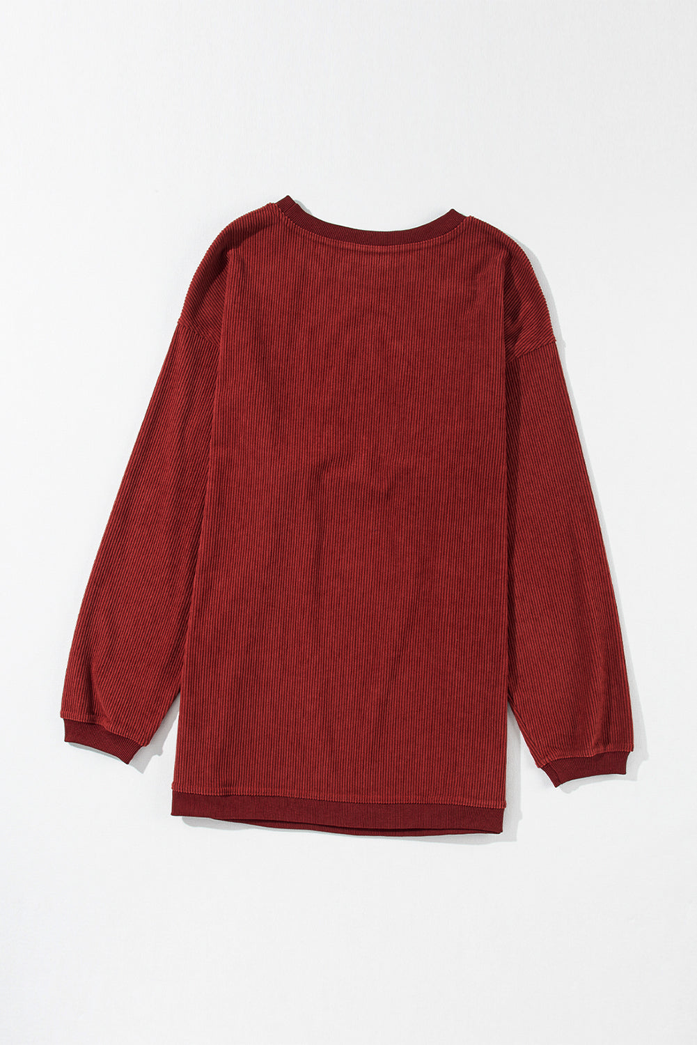 Light Grey Ribbed Corded Oversized Sweatshirt