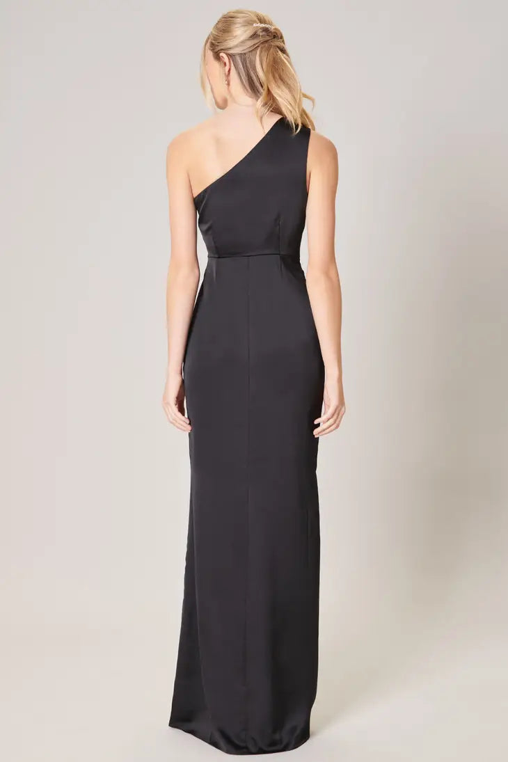 Prestige One Shoulder Asymmetrical Maxi Dress