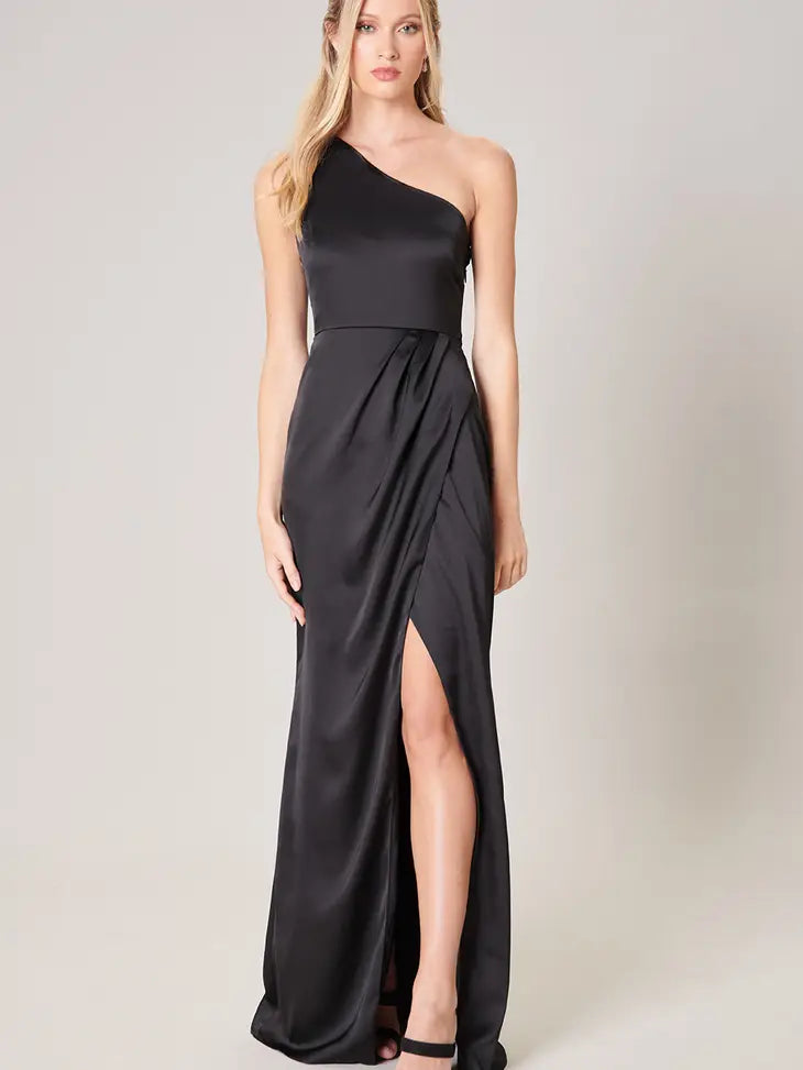 Prestige One Shoulder Asymmetrical Maxi Dress