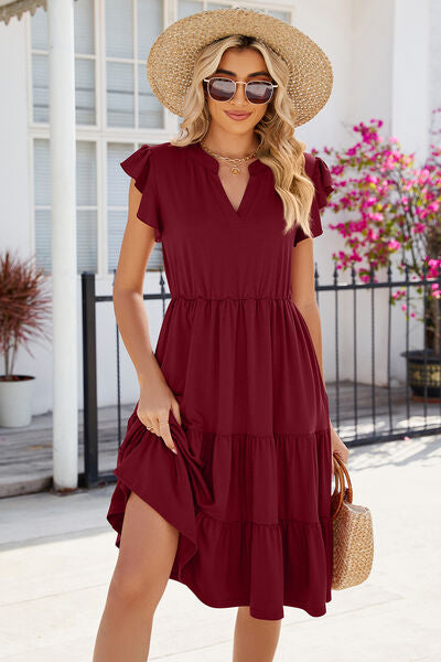ruched cap sleeve dress Cap-Sleeve Matte Jersey Ruched Side Dress